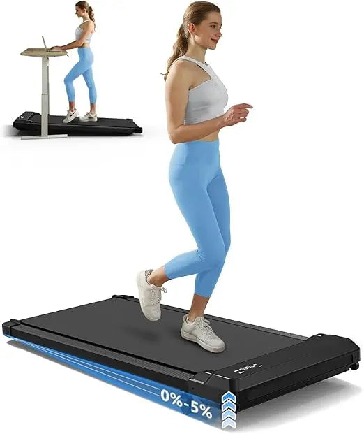 Compact 2.5HP Incline Treadmill for Walking and Jogging, Desk-Under Dual Functionality with Adjustable Incline for Fitness Enthu