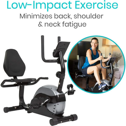 Recumbent Exercise Bike - Stationary Recumbent Exercise Cycle Device for Seniors, Adults, Men and Women - Indoor Fitness Equipm