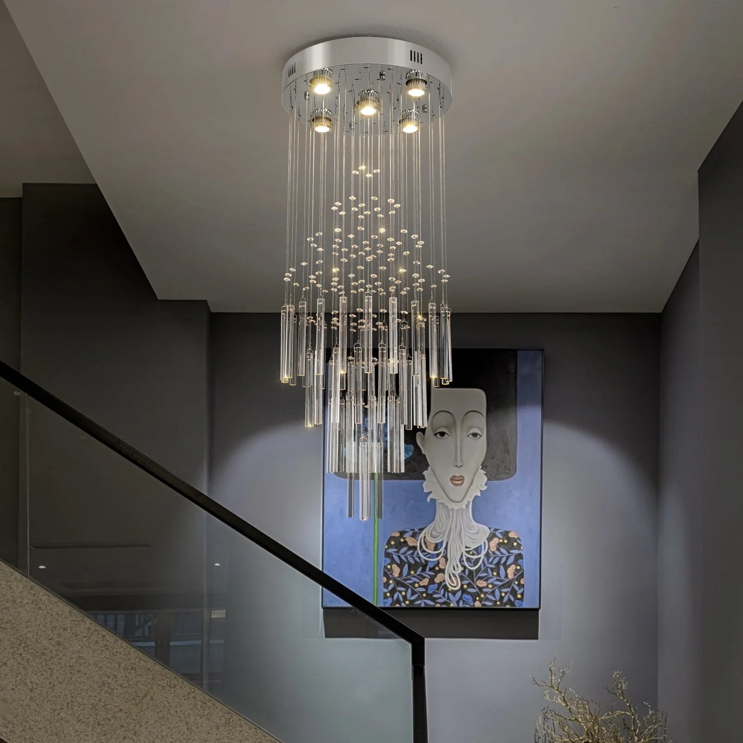 VETRULUS Crystal Ceiling Chandelier Luxury Home Decor Living Room Bedroom  Pendant Lights Lustre Lighting Fixture Ceiling Lamps