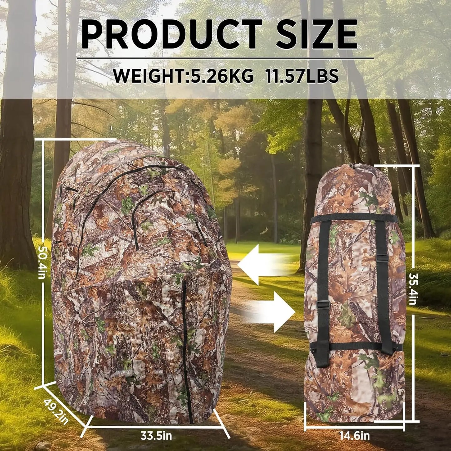 Hunting Blind,Hunting Chair Ground Blind,See Through Deer Blinds,Portable Camouflage Pop Up Blinds·Factory Direct Sales