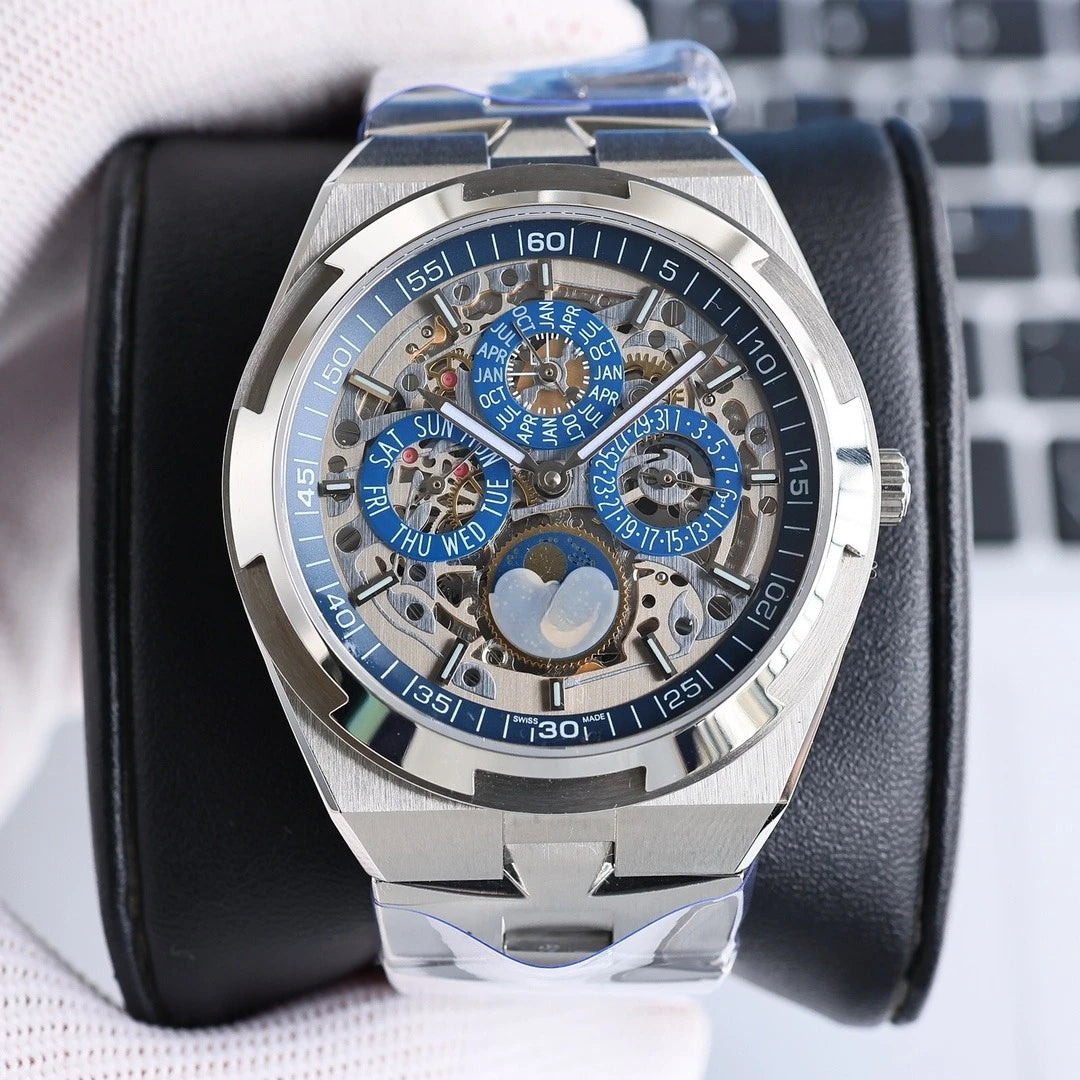 VC Top Brand Reissue Watch with Versatile Case and Moon Phase Design for Men