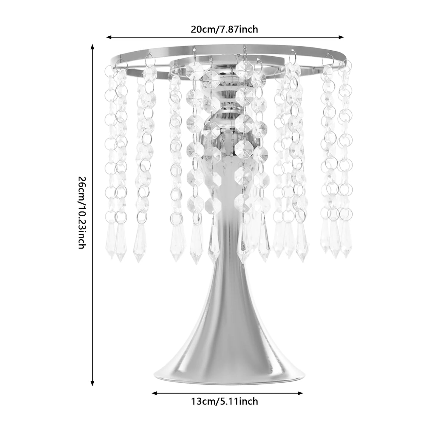 10Pcs Wedding Centerpieces for Tables 26cm Tall Crystal Flower Stand Floral Vases for Gift Baptism Party Decor Gold/Sliver