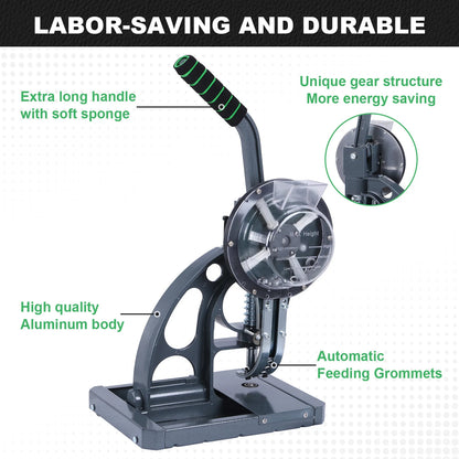 Semi-Automatic Eyelet Rivet Press with 5000Pcs Metal Eyelets Buckle Making Machine 10mm for Fabric Leather Banners DIY Projects