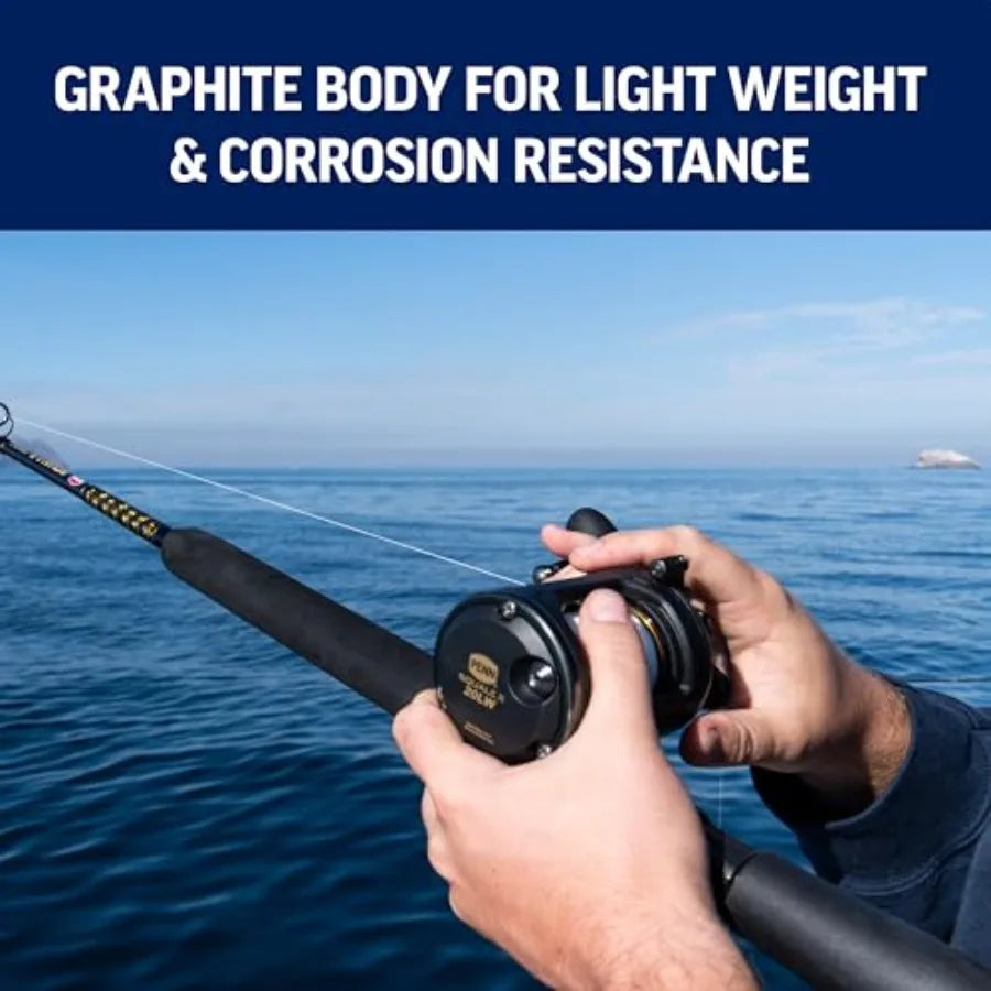 6'6 Squall II Level Wind Saltwater Rod and Reel Fishing Combo 1-Piece Fishing Rod Black Gold with High-Performance Material for