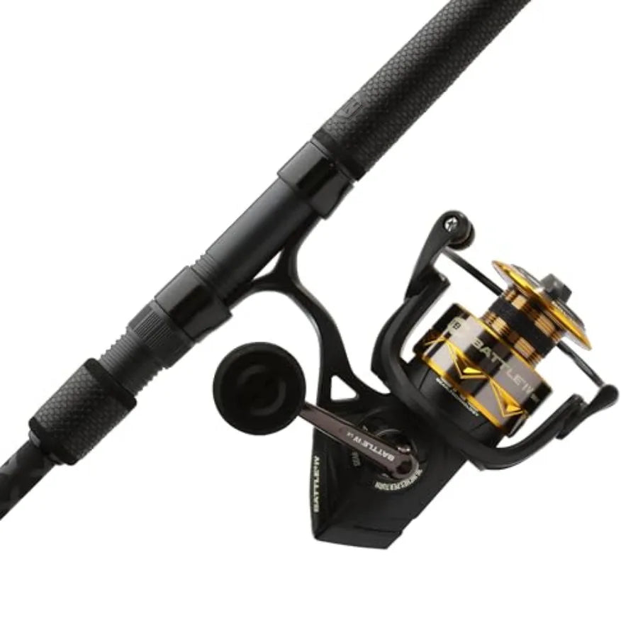 PENN Battle IV Spinning Reel and Fishing Rod Combo for Saltwater and Freshwater Fishing Durable Aluminum Alloy Frame High-Perfo