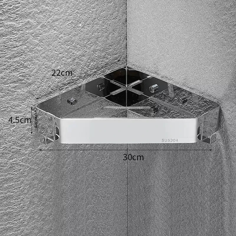 VGX Bathroom Shelf Shower Trangle Shelfes Corner Storage Rack Wall Mounted Shelves Stainless Steel Basket Kitchen Accessories