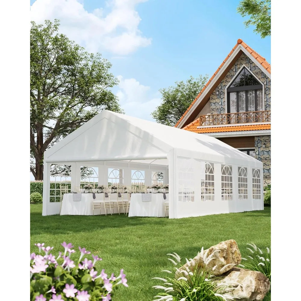 20X32 FT Party Tent Heavy Duty, Outdoor Large Wedding Tent Event Shelter with Carry Bags & Removable Sidewalls, Outdoor Canopy