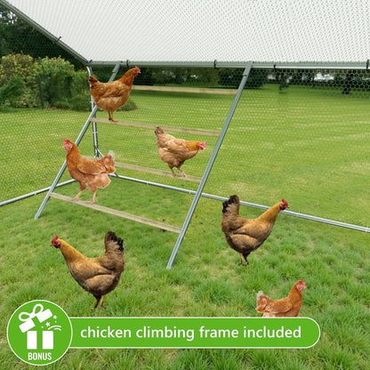 Metal Chicken Coop Run Pen Cage with Feeding Door Anti-UV Cover Yard 30-40 Poultry Duck Rabbit,Customized