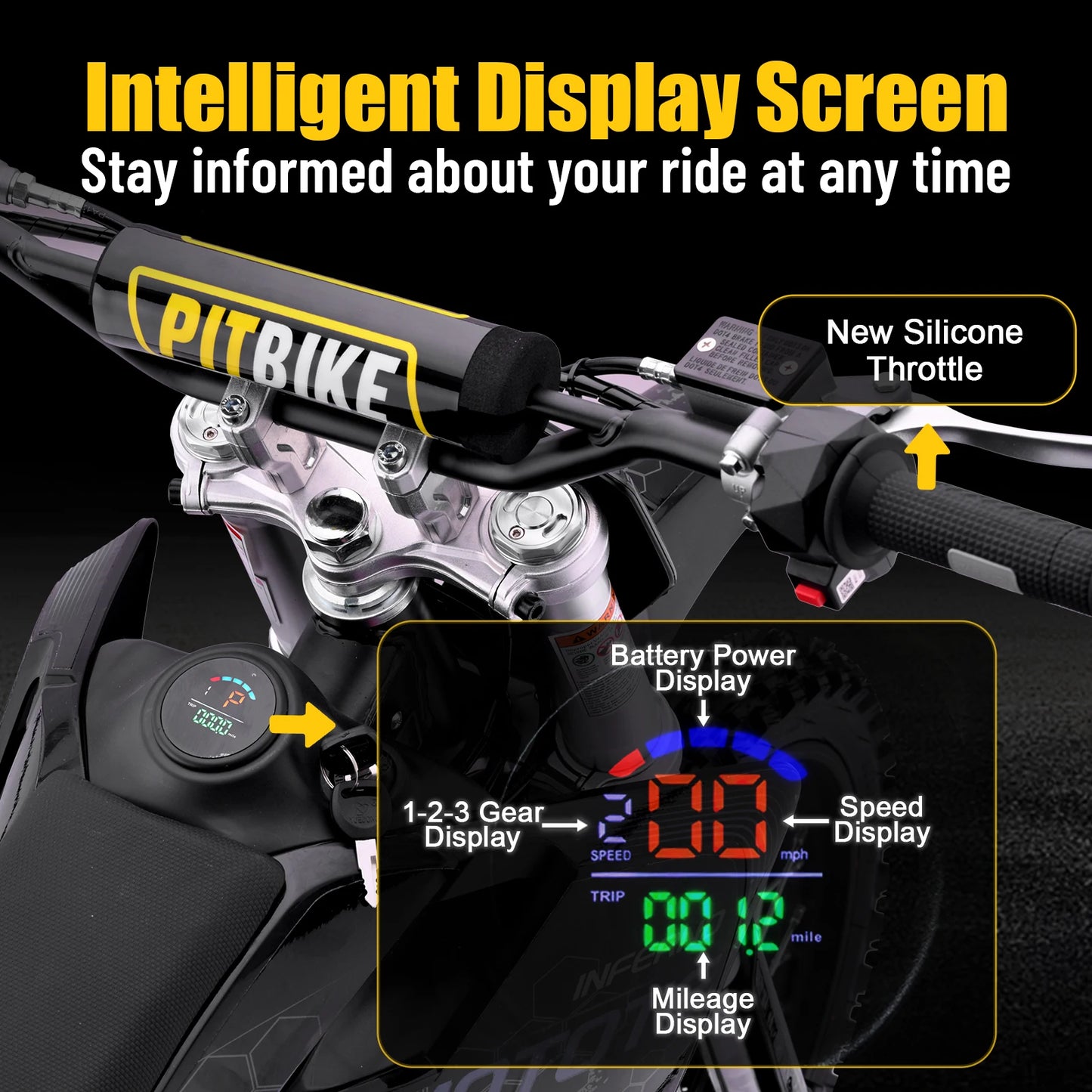 KOOZ HP117E 72V 5000W Pro Electric Dirt Bike for Adults,3 Speed Modes Electric Motorcycle Up to 50 MPH & 40 Miles Long-Range