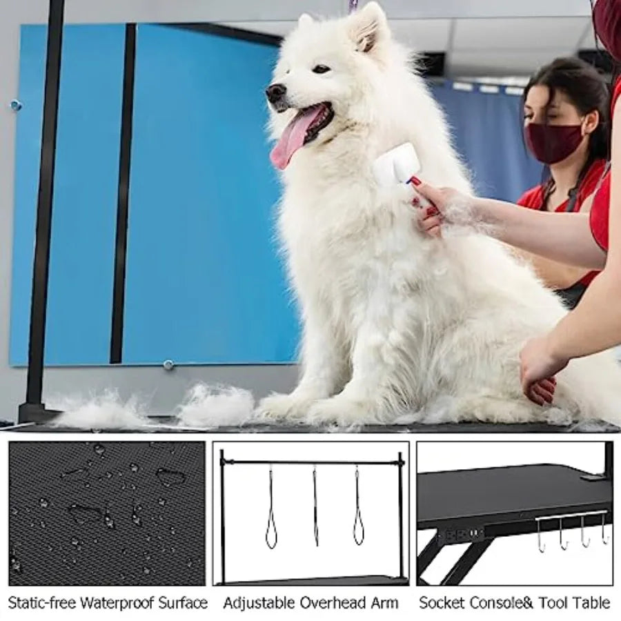 Professional Electric Grooming Table for Dogs At Home Capacity 264 LBS Dog Grooming Table Height Adjustable Pet Grooming Table