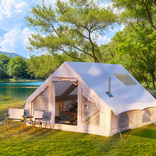 129 Square Feets Large Inflatable Camping Tent,8-10 People Blow up tent,waterproof 4 season Glamping tent,tent for camping