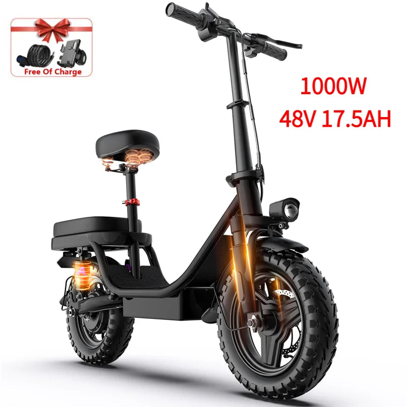 Scooter Electric 14 26 Inch 1000w 30-50mph 30-60miles 48v 10ah 15ah Battery,free Local Shipping Certified Ul2849 Electric Bike