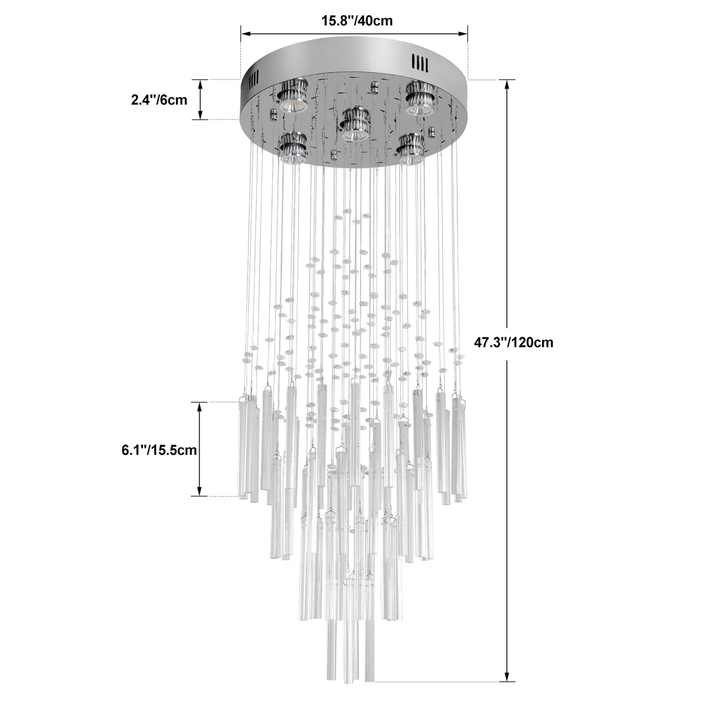 VETRULUS Crystal Ceiling Chandelier Luxury Home Decor Living Room Bedroom  Pendant Lights Lustre Lighting Fixture Ceiling Lamps