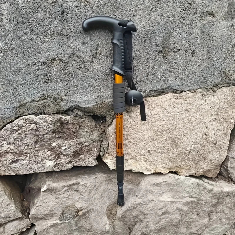 Durable Alloy Trekking Poles. Ultra-light, Adjustable T - Handle with Shock Absorption. Comfort Grip, Ideal for Hiking.