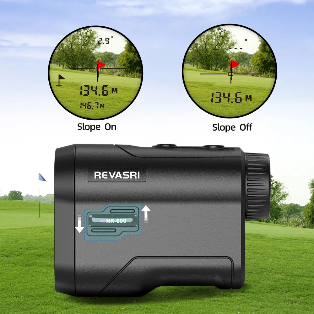 600Yds Multifunctional Golf Rangefinder with Flag Lock Vibration and Slope-Compensated Distance, Rechargeable Battery for Golf