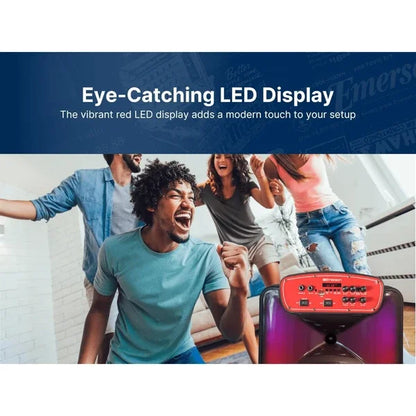 Portable 15' Bluetooth Party Speaker with Dynamic Flame Lights