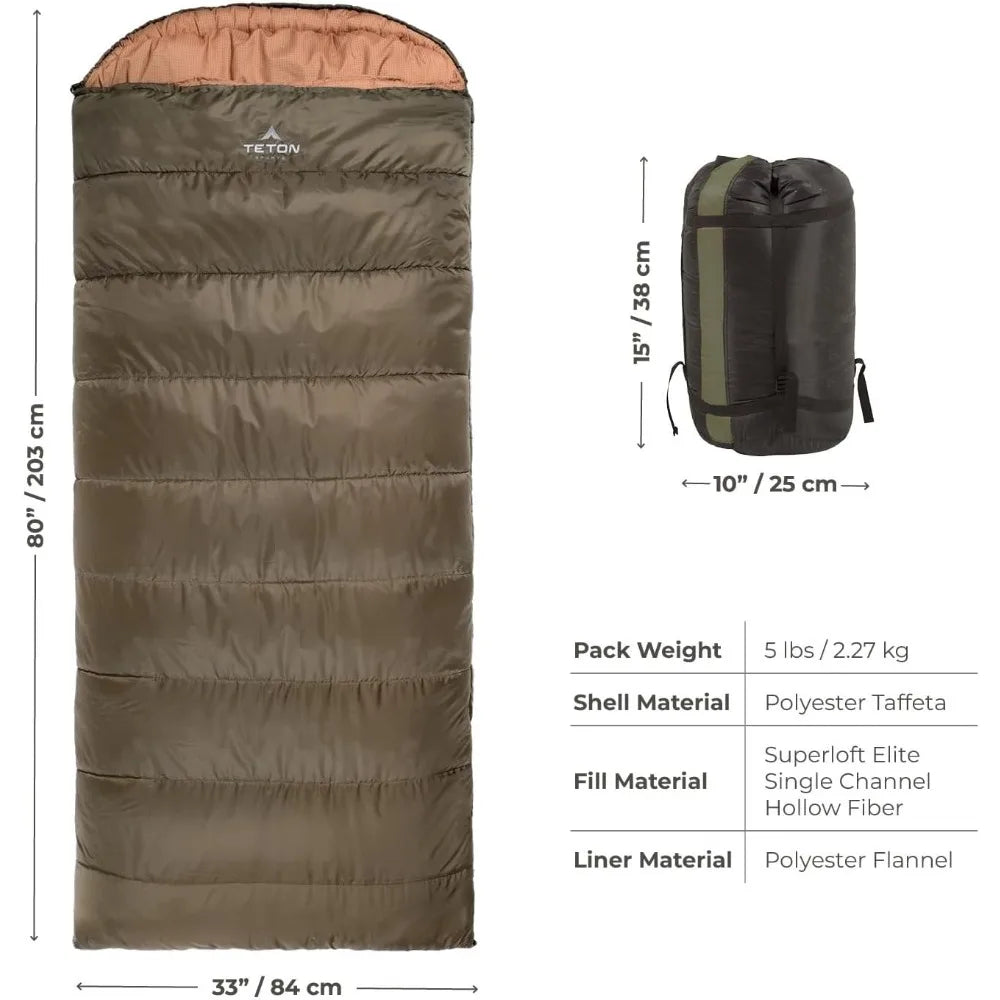 All-Weather Sleeping Bags for Adults and Kids: Ultra Warm, Versatile Camping Gear, Ideal for -25F to 20F Temperatures, Made for