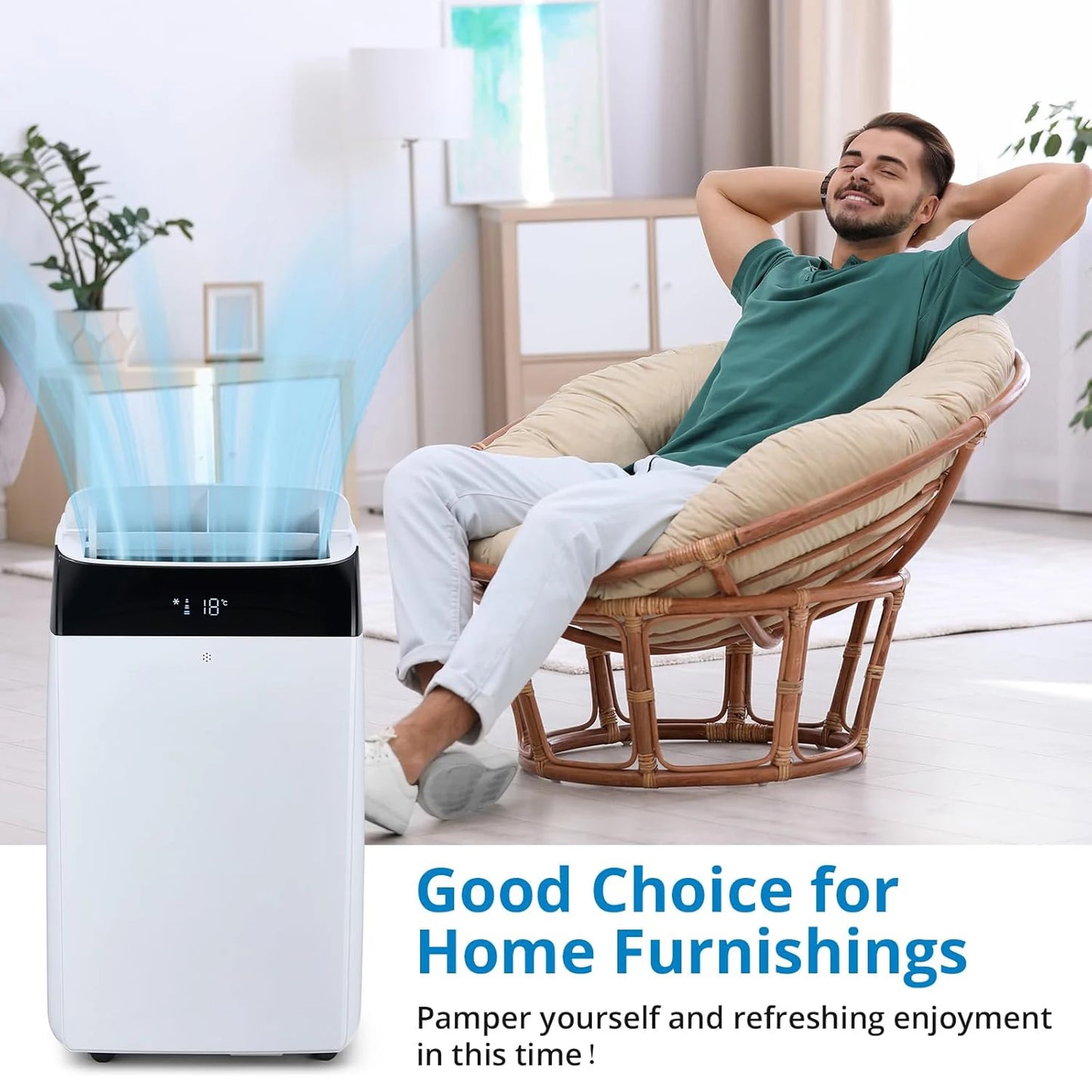 Portable Air Conditioner 3 in 1 Air Conditioner 14000BTU with Sleep Mode Auto Swing with Cooling Dehumidifier & Fan Modes