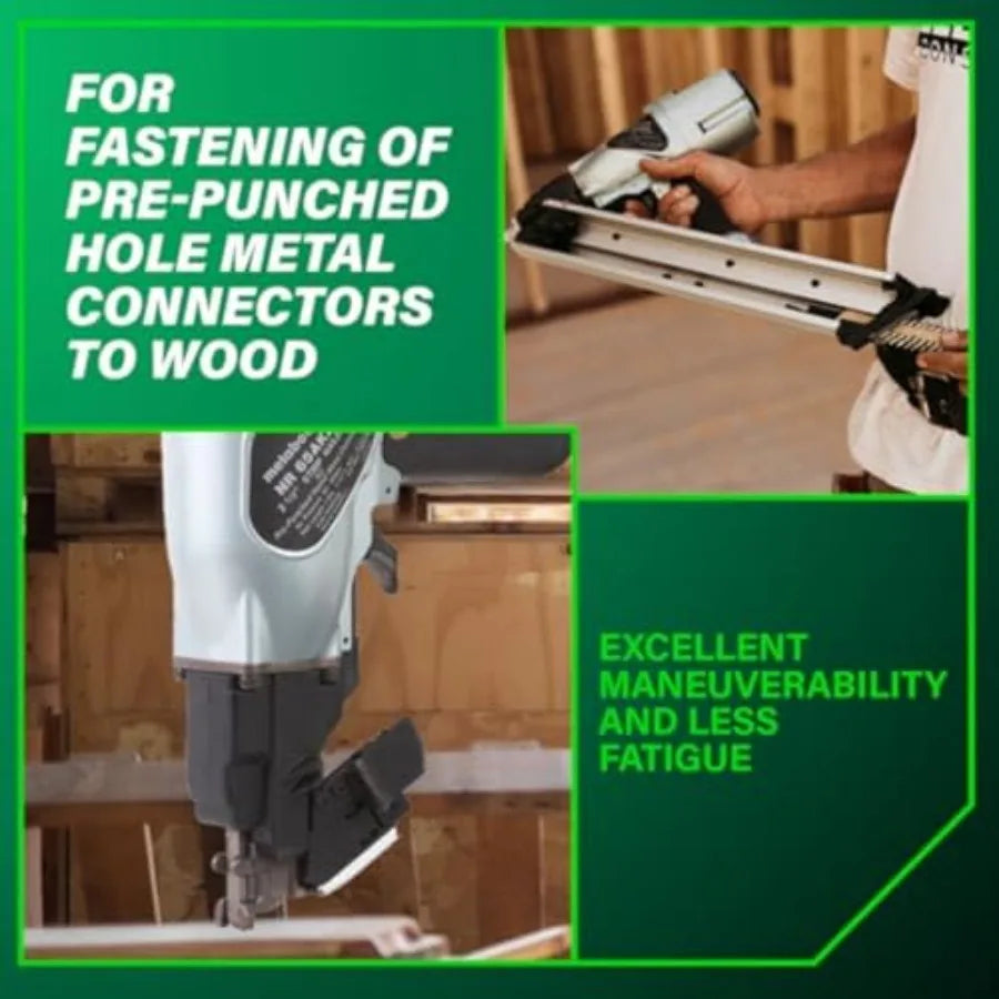 Strap-Tite Strip Nailer Pro-Preferred Pneumatic Power Nailers for Metal Connectors Lightweight 6.4 lbs Fastening Tool 36° Preci