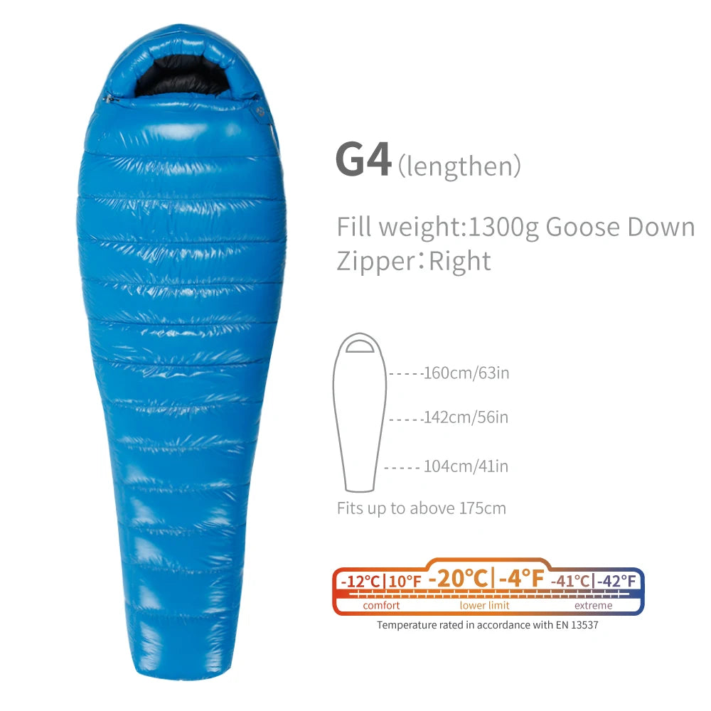 AEGISMAX G1-G5 Series 800FP Goose Down Sleeping Bag Ultralight Outdoor Camping Hiking Sleeping Bag for Men & Women