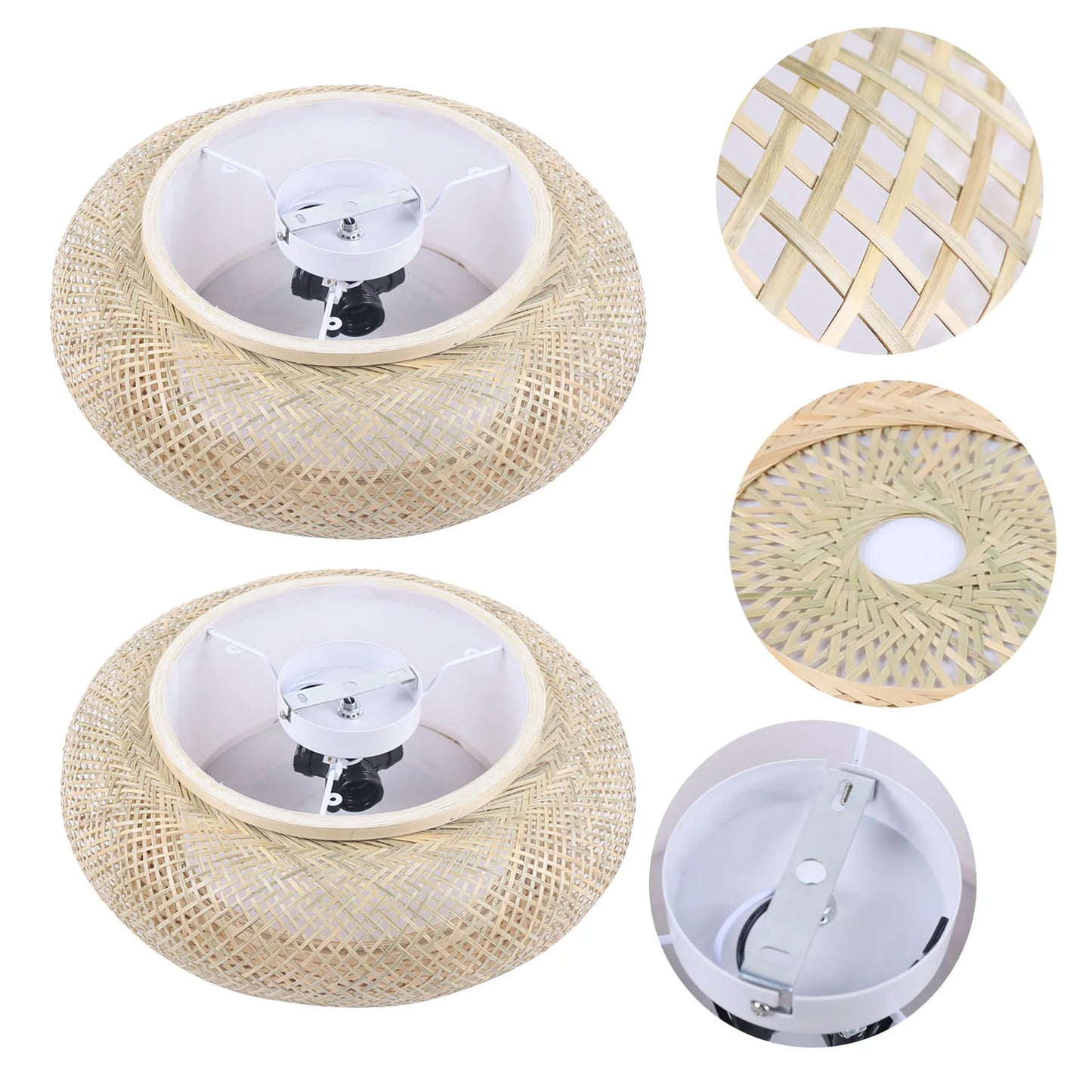 40cm/50cm Rattan Pendant Light - Modern Minimalist LED Lamp for Bedroom & Restaurant, Acrylic Design, Export Quality