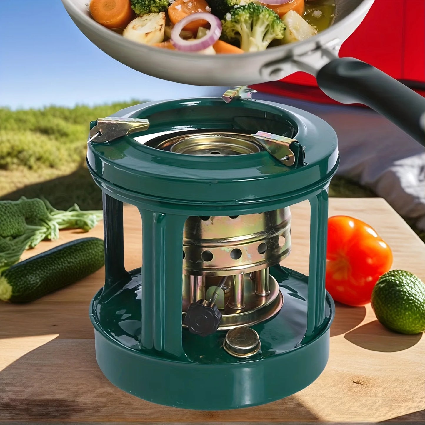 Portable Kerosene Stove, Efficient Camping Stove with Windscreen, Outdoor Cookware Suitable for Backpacking, Hiking, Picnics and Emergency Preparedness, Camping Picnic Stove (Fuel Not Included)
