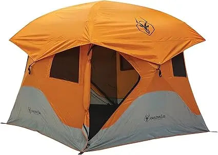 Gazelle Tents T4 Hub Tent: Quick 90-Second Setup, Waterproof and UV-Protected, with Removable Floor and Ample Storage for 4 Peop