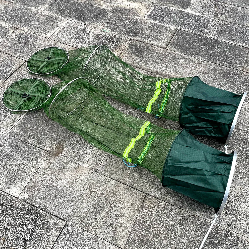 Folding Fishing Net 1.7m 2m 2.5m 3m Shrimp Fish Trap Carp Large Creel Feeder Crab Catchers Surfcasting Accessories Cast Network