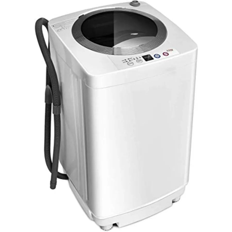 Compact Portable Washing Machine Full Automatic Washer and Dryer Combo with Builtin Pump Drain 8 LBS Capacity for Apartment RV