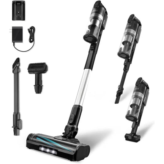 Cordless Vacuum Cleaner with HEPA Filter, Anti-Tangle Brush, Up to 70 Minutes, Charging Wall Dock, Powerful Suction, Lightweight