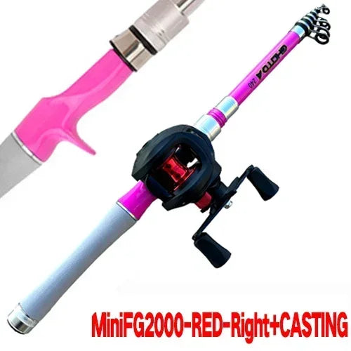 Trout Pesca Fishing Rod and Reel Combo 1.5m1.8m 2.1m 2.4m Carbon Fibe Lure Rods and 5.2:1 Spinning Wheel 7.2:1 Baitcasting Reels