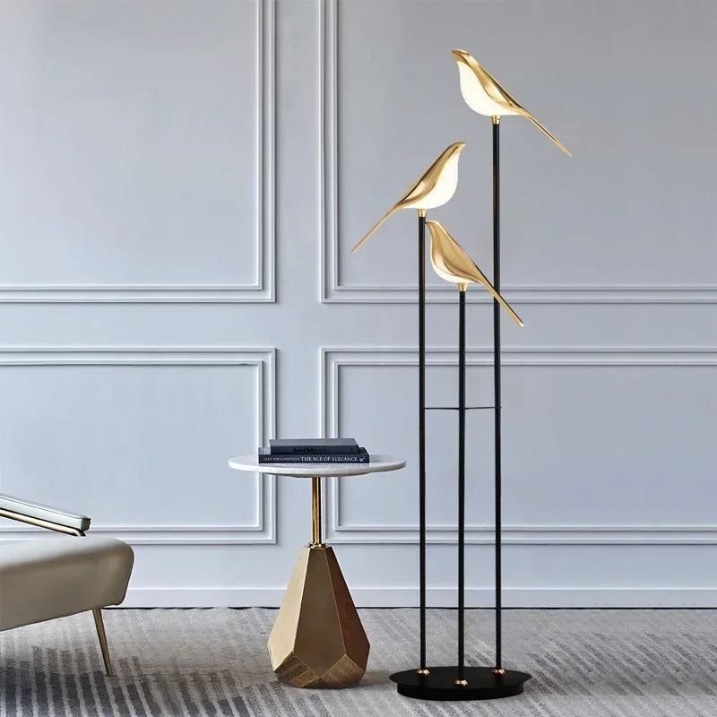 Scandinavia Designer LED Floor Lamps with Bird Illumination Table Desk Light for Bedroom Living Room