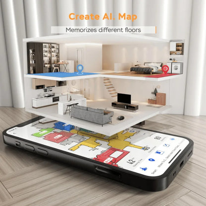 LDS Navigation Robot Vacuum Cleaner - 3-in-1 Vacuum/Sweep/Mop Wi-Fi App Control 2800Pa Suction 3200mAh Battery 160min Runtime S