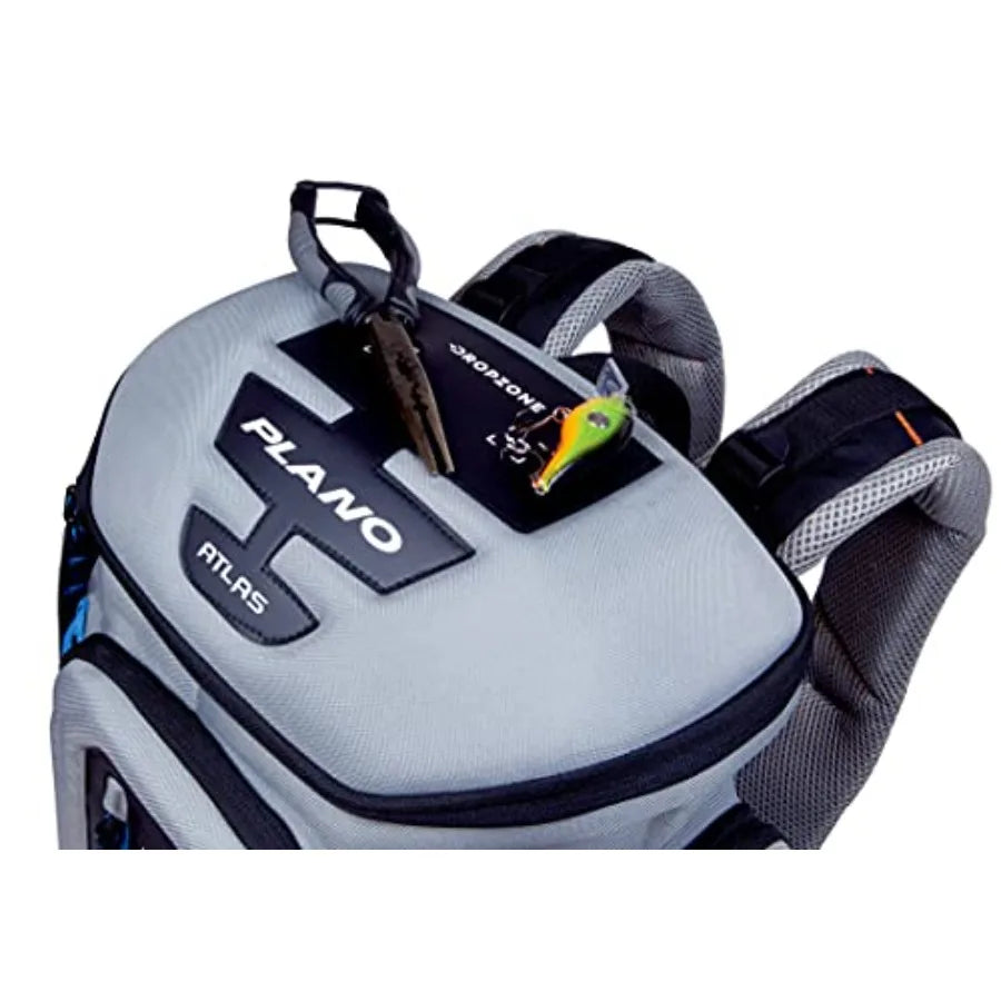 Atlas 3700 Tackle Fishing Backpack Gray Material for WoLures Baits Waterproof Non-Skid Base Grey