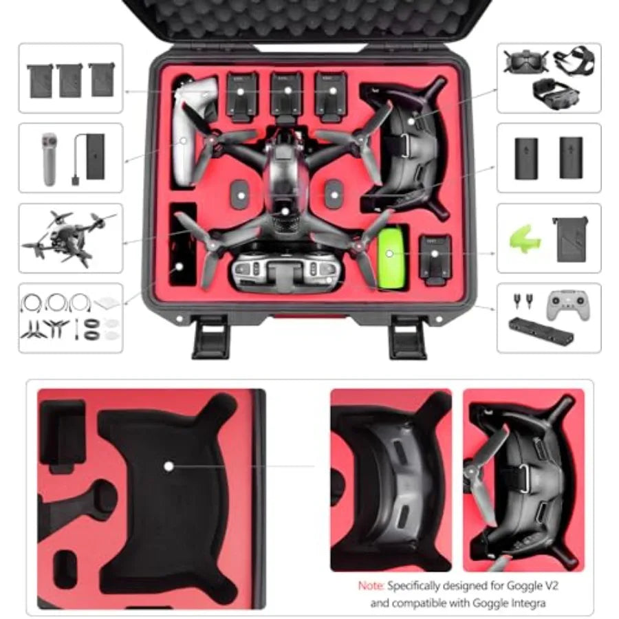 FPVtosky Professional Hard Case for DJI FPV [Case Only] - DJI FPV Drone Carrying Case Accessories - Fits 6 Batteries - Keep Pro