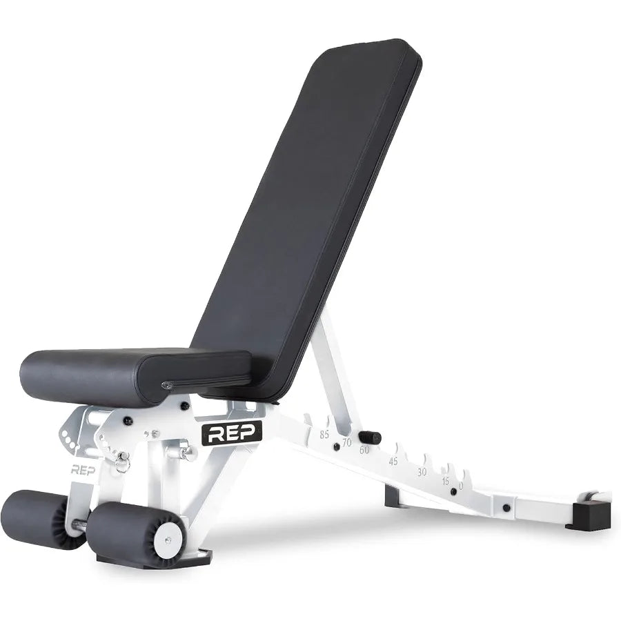 Rep Fitness Adjustable Bench – White – Flat/Incline/Decline