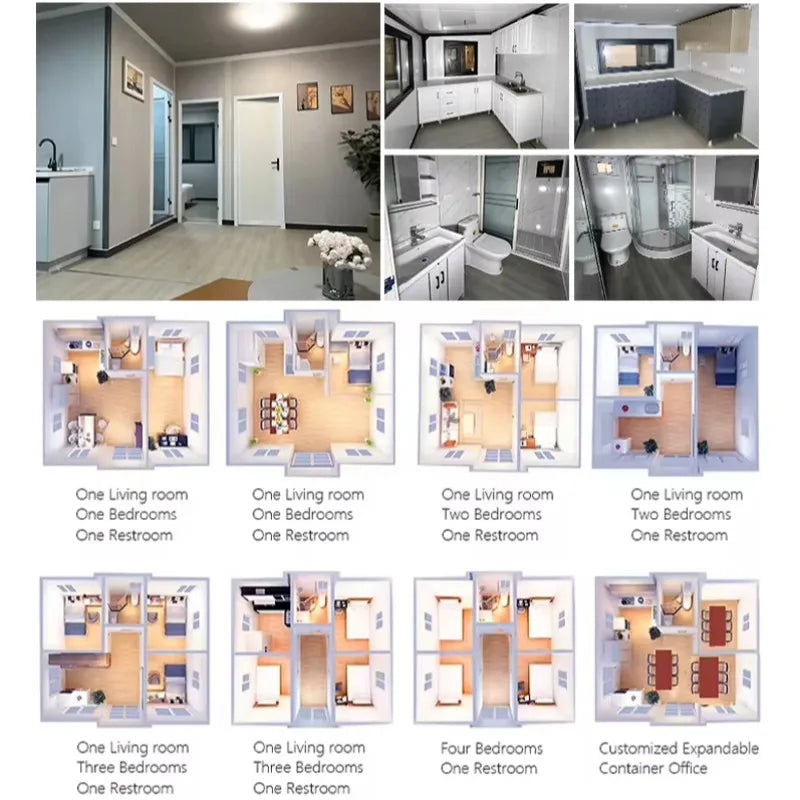 Prefabricated Building Expandable Container House 20ft 40ft Mobile Tiny House Living Hotel Office 2 3 4 Bedrooms Warehouse Barn