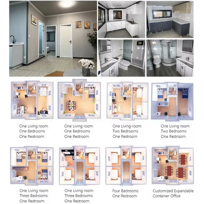 Prefabricated Building Expandable Container House 20ft 40ft Mobile Tiny House Living Hotel Office 2 3 4 Bedrooms Warehouse Barn
