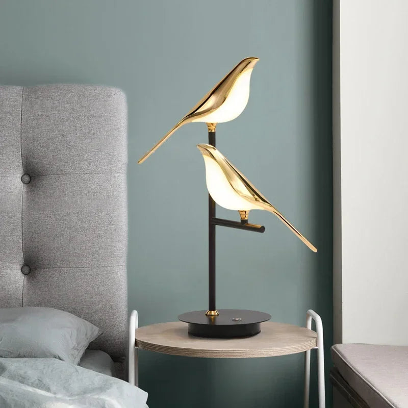 Scandinavia Designer LED Floor Lamps with Bird Illumination Table Desk Light for Bedroom Living Room