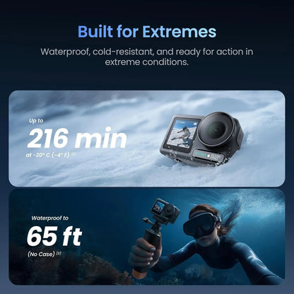 4K Action Camera with 1/1.3'' Sensor, Waterproof to 65ft, Night View & Stabilization for Sports and Adventures