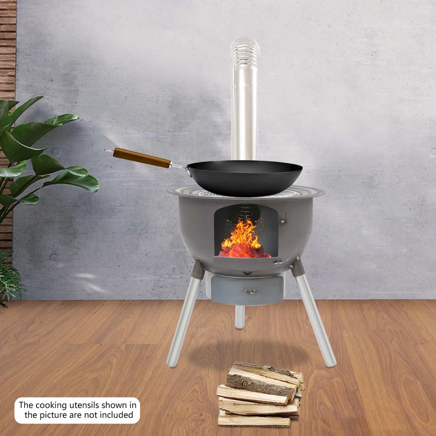 Multifunction Stainless Steel Rural Indoor and Outdoor Household Firewood Stove Mobile Large Stove Camping Barbecue Grill Stove