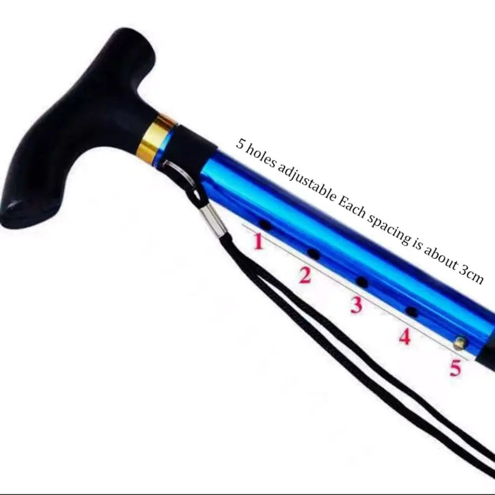 Lightweight Telescopic Trekking Stick Strengthen Adjustable Crutches 5-Section Portable Folding Canes for Adults Elderly People