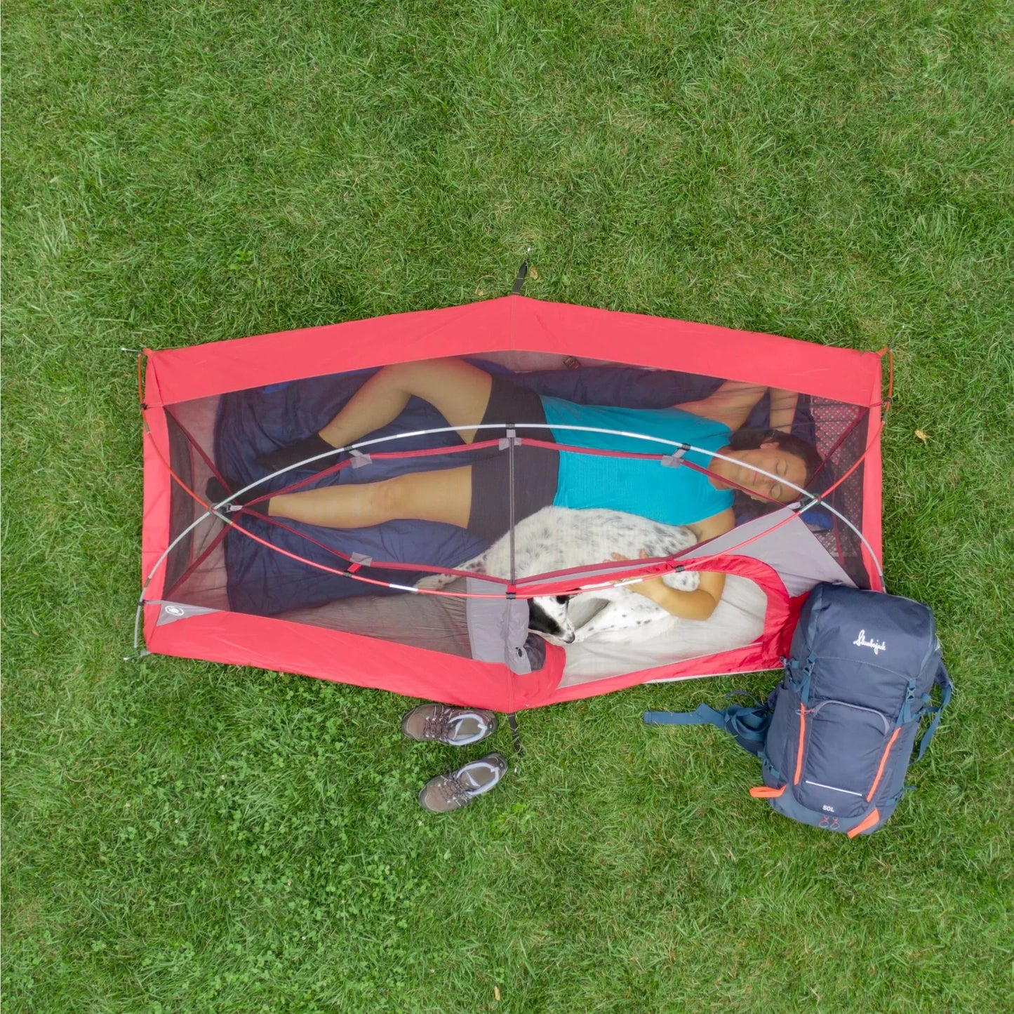 1 Person Hiker Tent， Clip Points and Webbing Make Set-up Easy