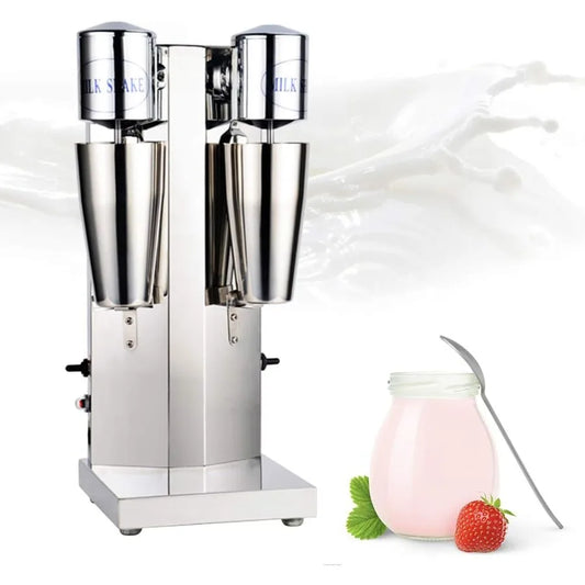 Electric Milkshake Machine 360W High-Speed Commercial Blender for Smoothies and Shakes with 14000rpm Dual-Head Mixer Stainless