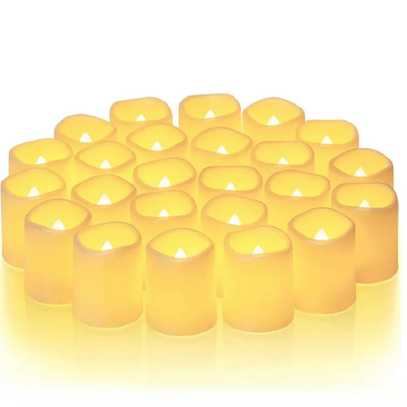 Flickering LED Ivory Electronic Candle, Flameless Tealight Candle, Battery Operated LED Tealight Candle, Ideal for Weddings, Tab