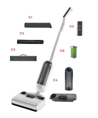 Hizero F100 Cordless Hard Floor Cleaner Upright Wet Dry Electric Mop White