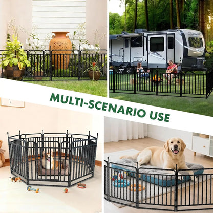 40" Height Dog Fence with 16 Panels, Portable Handle & Strap, Easy Setup for Indoor and Outdoor Pet Use