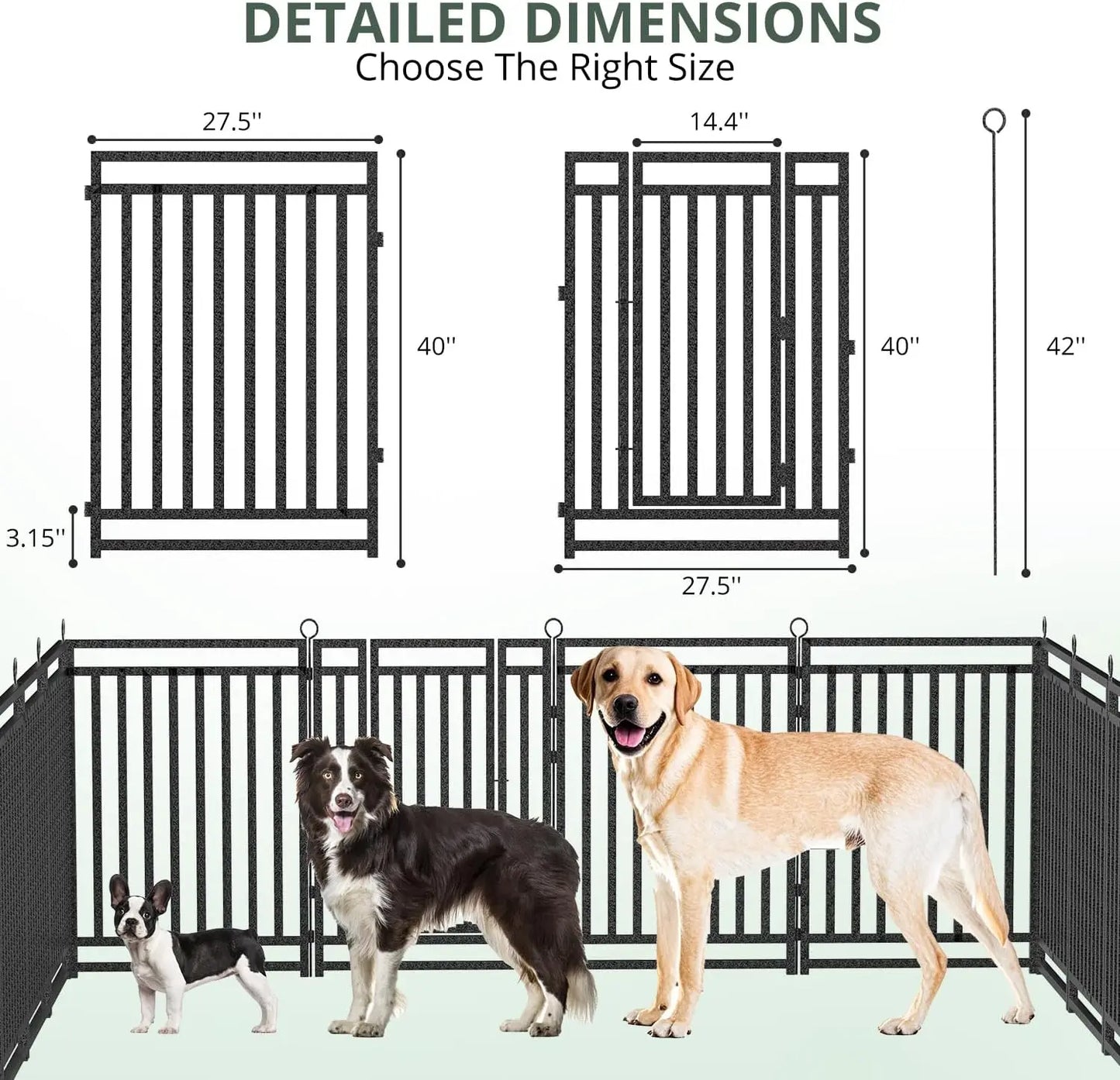 40-Inch Height 16-Panel Metal Dog Playpen for Large Medium Small Dogs, Indoor Outdoor Yard Camping RV Use