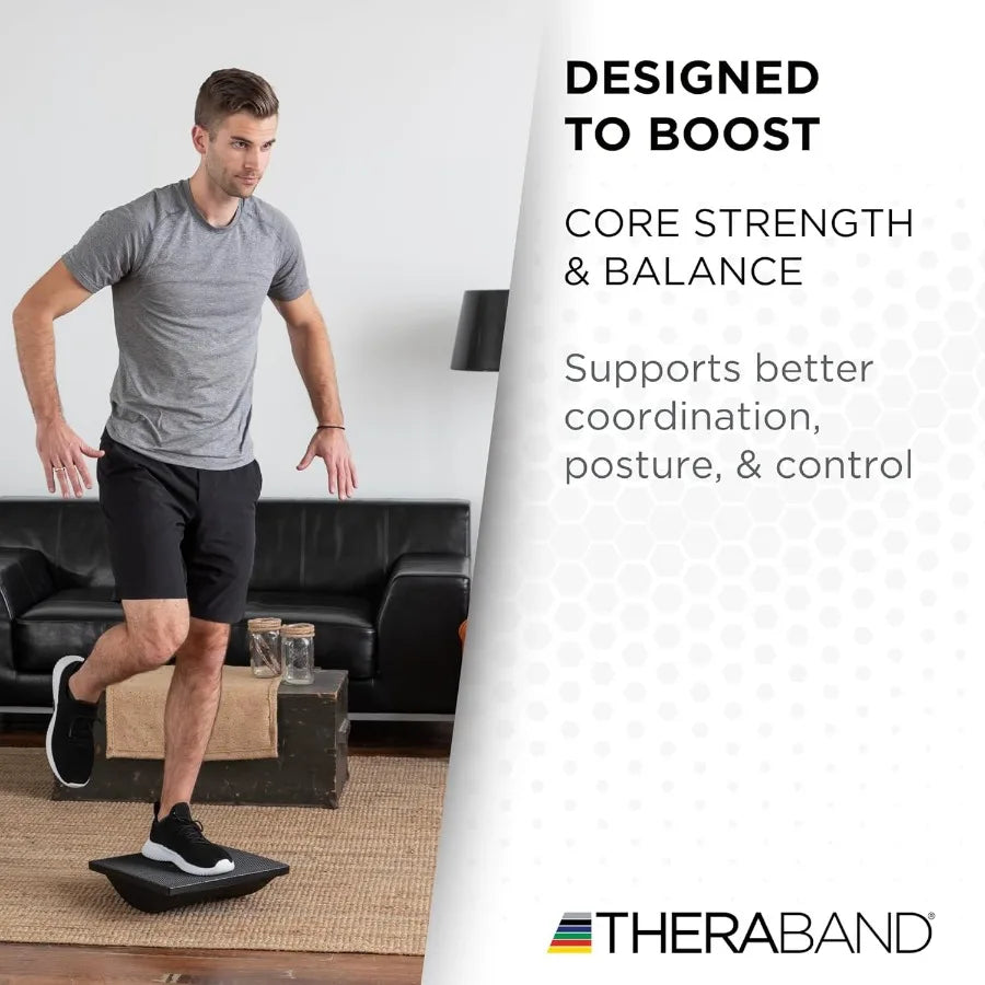 THERABAND Rocker Board Stability and Balance Trainer Lateral Wobble Board for Core Strength Development Physical Therapy Rehabi