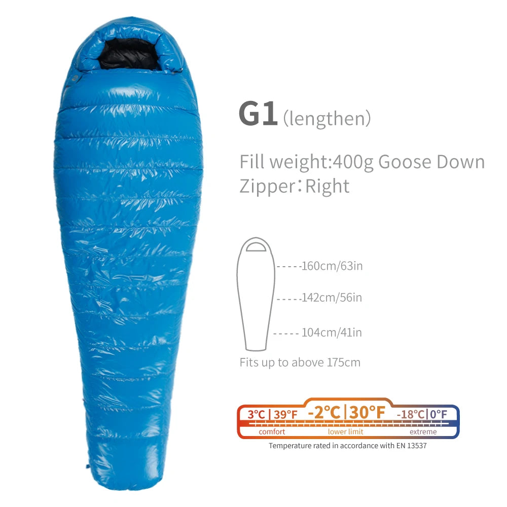 AEGISMAX G1-G5 Series 800FP Goose Down Sleeping Bag Ultralight Outdoor Camping Hiking Sleeping Bag for Men & Women